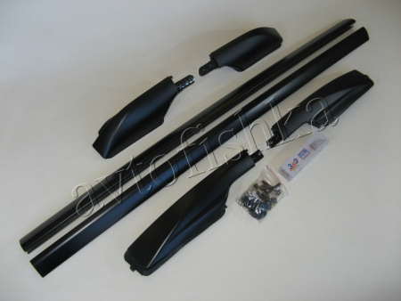 Toyota RAV4 (06-09), (09-) короткая база рейлинги продольные на крышу, алюминиевые черные, дизайн "Оригинал", установочный комплект.