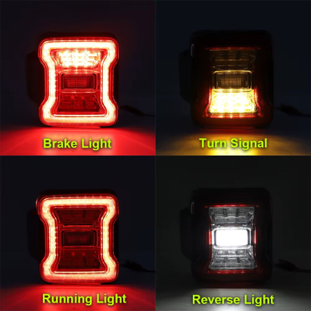 Jeep Wrangler JL RUBICON (18-23) фонари задние светодиодные красно-прозрачные