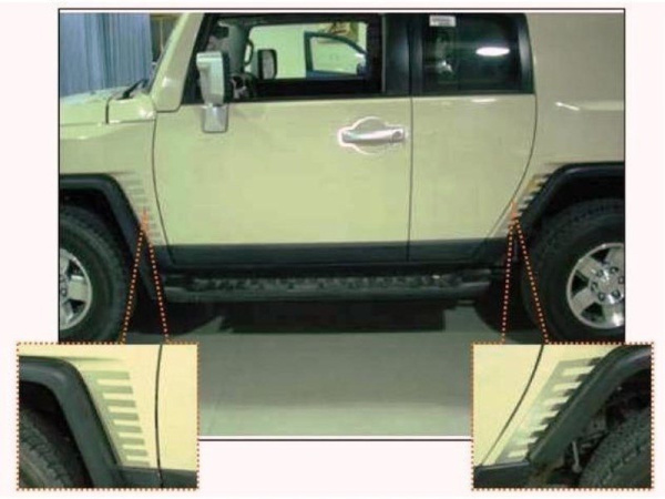 Toyota FJ Cruiser (07-) накладка из нержавеющей стали на передние и задние крылья, комплект 4 шт.