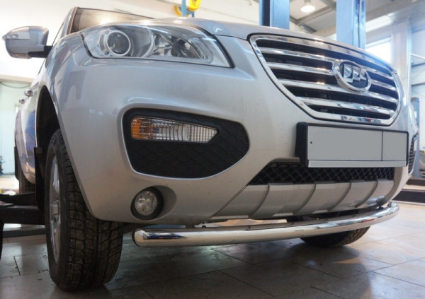 Lifan X60 (12–15) Защита переднего бампера одинарная d 60 мм, нерж.