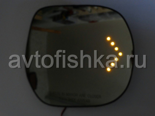 Toyota Land Cruiser 200 (08-), Prado 150 (10-) зеркальные элементы на боковые зеркала, с желтой светодиодной индикацией поворотов, с обогревом, комплект 2 шт.