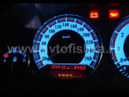 BMW 3 E36 (92-98) светящиеся шкалы приборов - накладки на циферблаты панели приборов, дизайн № 1
