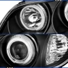 Nissan Maxima QX III A33 (00-06) фары передние линзовые черные, со светящимися ободками, комплект 2 шт.