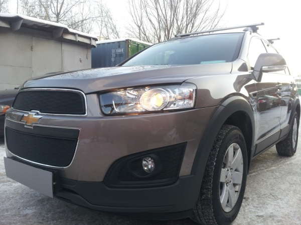 Chevrolet Captiva (13–) Защита радиатора, чёрная (2 части)
