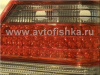 Mercedes S W140 (92-99) фонари задние светодиодные красно-тонированные, с центральным молдингом, комплект лев.+прав.