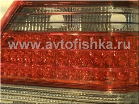 Mercedes S W140 (92-99) фонари задние светодиодные красно-тонированные, с центральным молдингом, комплект лев.+прав.