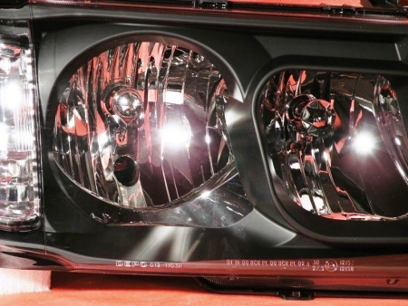 Toyota Land Cruiser 100 (98-05) фары передние черные матовые, с совмещенными поворотниками, комплект 2 шт.