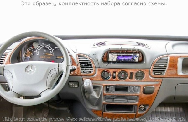 Mercedes-Benz Sprinter 2000-2006 декоративные накладки (отделка салона) под дерево, карбон, алюминий