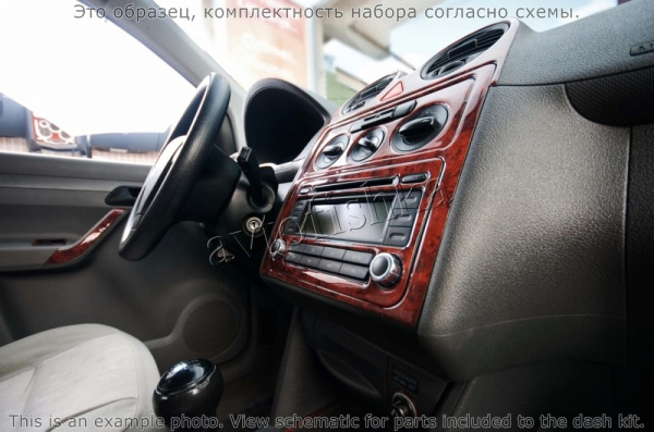 Volkswagen Caddy 2004-2009 декоративные накладки (отделка салона) под дерево, карбон, алюминий