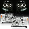 Chevrolet Tahoe (07-), Avalanche (07-) фары передние линзовые хромированные, со светящимися ободками и светодиодной подсветкой, комплект 2 шт.