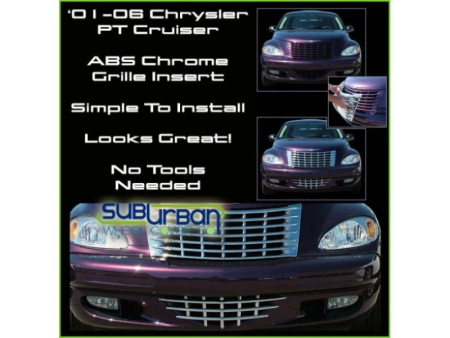 Chrysler PT Cruiser (01-05) декоративные решетка радиатора хромированная пластиковая.
