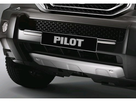 Honda Pilot (08-) алюминиевая накладка на передний бампер, защита нижняя