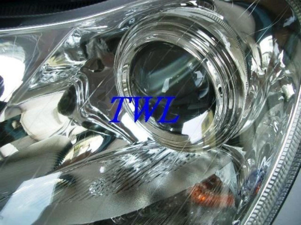 Mercedes S W220 (98-05) передние линзовые хромированные фары, с электрокорректором, комплект 2 шт.