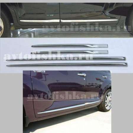 Chrysler PT Cruiser (01-05) декоративные накладки дверей боковых, молдинги хромированные.