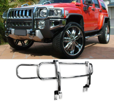 Hummer H3 (05-) защита переднего бампера, труба из нержавеющей стали