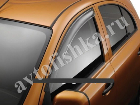 Дефлекторы боковых окон 2 части дымчатые Nissan Micra 2003-2011