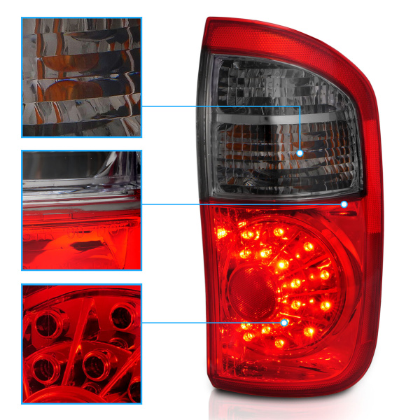 Toyota Tundra (2004-2006) Double Cab задние фонари светодиодные красные/дымчатые