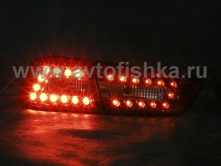 Mitsubishi Lancer 10 (07-) задние фонари светодиодные красно-хромированные, комплект 2 шт.