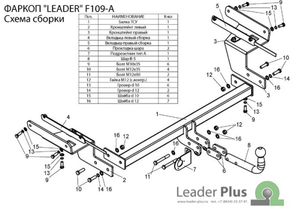 Ford Focus (05–/08–) Фаркоп (тягово-сцепное устройство), универсал