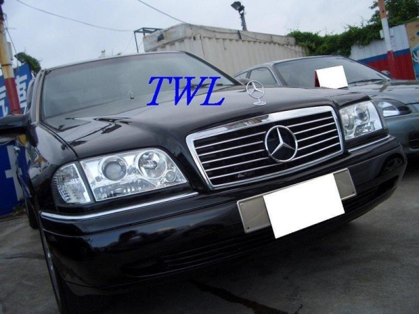 Mercedes C-class W202 (94-00) фары передние линзовые хромированные, комплект 2 шт.