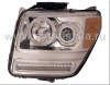 Dodge Nitro (07-) фары передние линзовые хромированные, со светящимися ободками и светодиодной подсветкой, комплект 2 шт.