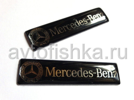 Наклейка Mercedes Benz с логотипом на панель салона, комплект 2 шт.