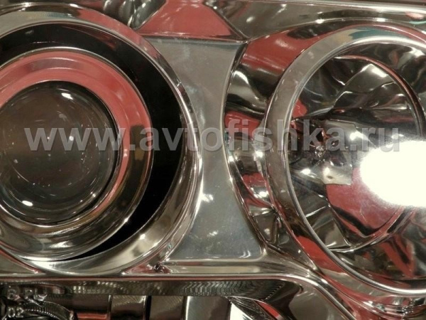 Mercedes W124 (84-93) фары передние линзовые хромированные, прозрачные, комплект 2 шт.