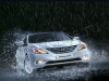 Hyundai Sonata (10-14) линзовые передние черные фары, тюнинг, комплект 2 шт.