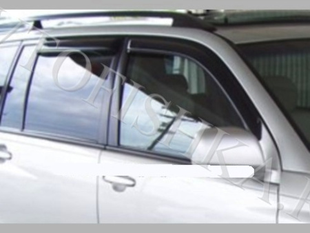 Дефлекторы боковых окон 4 части темные Toyota Highlander 2001-2007