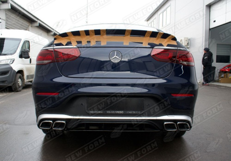 Mercedes-Benz GLC-Klasse C253 2016 - 2019 Диффузор заднего бампера с насадками на глушитель 6.3 AMG комплект хром