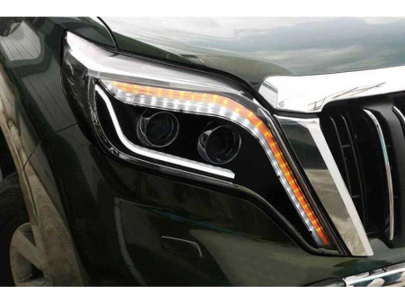 Toyota Land Cruiser Prado 150 (13-) фары с "бегущим" поворотником, дневными ходовыми огнями, линзами, под штатный корректор