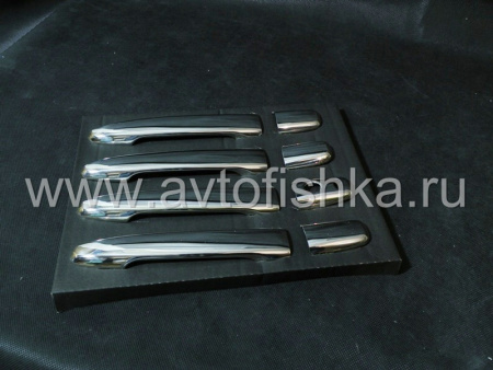 Mitsubishi ASX (10-) накладки на ручки дверей, из нержавеющей стали, под сенсор KOS, комплект 4 шт.