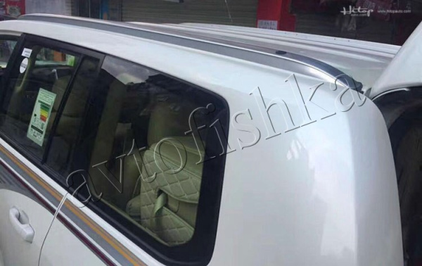 Toyota Land Cruiser 200 (07-/12-/15-) рейлинги (багажник) на крышу серебристые, дизайн LEXUS