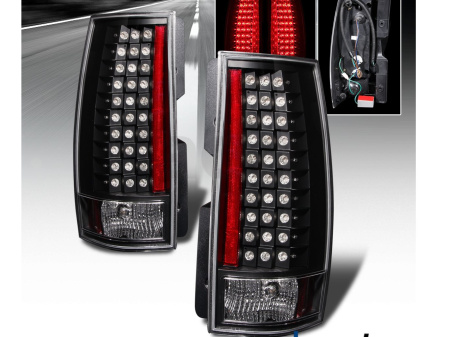 Chevrolet Tahoe, Suburban, GMC Yukon, Denali (07-) фонари задние светодиодные черные, комплект 2 шт.