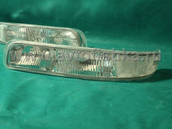 Chevrolet Tahoe, Suburban (99-06) фонари передние хромированные, подфарные, комплект 2 шт.