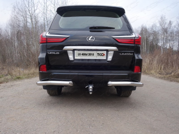 Lexus LX (15–) Защита задняя (уголки) 76,1 мм (бензин/дизель)