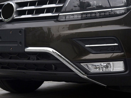 Volkswagen Tiguan (17–) Молдинги переднего бампера, 2 части,хром