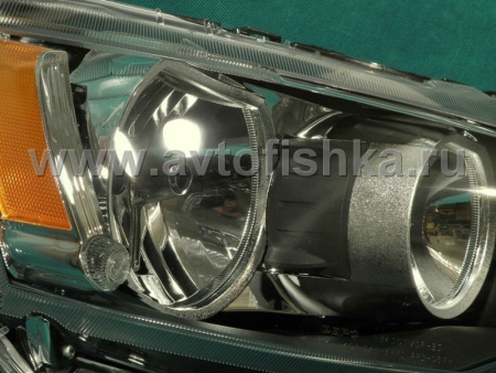 Mitsubishi Lancer 10 (07-) фары передние черные, под корректор, комплект 2 шт.