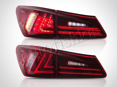 Lexus IS250, IS350 (05-13) фонари задние красно-тонированные, светодиодные