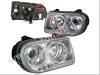 Chrysler 300C (04-) 3.0-6.1L фары передние линзовые хромированные, со светящимися ободками и светодиодной подсветкой, комплект 2 шт.