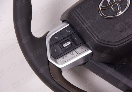 Toyota Land Cruiser LC 200 (1 рестайлинг) 2012 - 2015 Руль коричневое дерево с хромированными элементами