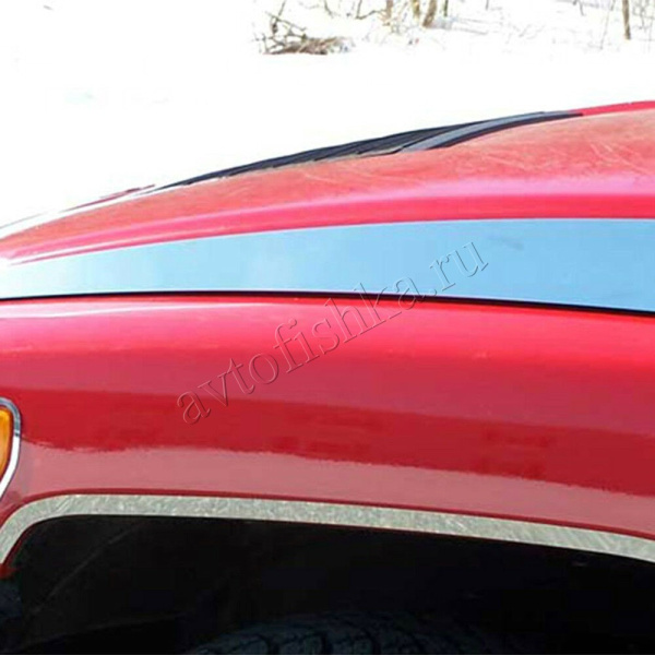 Hummer H3 (05-) боковые накладки капота, нержавейка, комплект 2 шт.