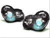 Mercedes C-class W203 (00-03) фары передние линзовые черные, комплект 2 шт.