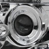 Nissan Pathfinder III, Navara (05-10) фары передние линзовые хромированные, со светящимися ободками, комплект 2 шт.