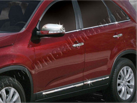 Hyundai Santa Fe (06-) нижние молдинги стекол из нержавеющей стали, комплект 8 частей