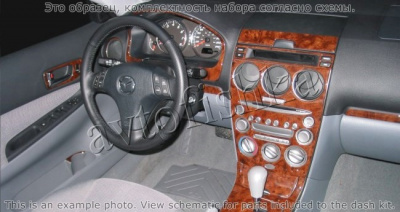 Декоративные накладки салона Mazda 6 2004-2005 полный набор, 4 Cylinders