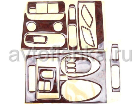 Nissan Qashqai (2007-2010) декор салона авто под дерево с механической коробкой, комплект 10 предметов.