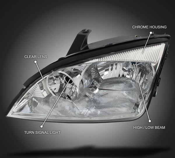 Ford Focus 2 (05-07) передние фары штатные хромированные