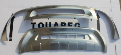 Volkswagen Touareg (10–14) Комплект накладок переднего и заднего бамперов, нерж. сталь