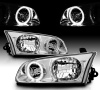 Toyota Camry (авг. 1999-2001) SXV2, MCV20 USA фары передние прозрачные хромированные со светящимися ободками.